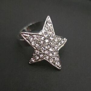 Vintage Silver Star Ring Costume Jewelry